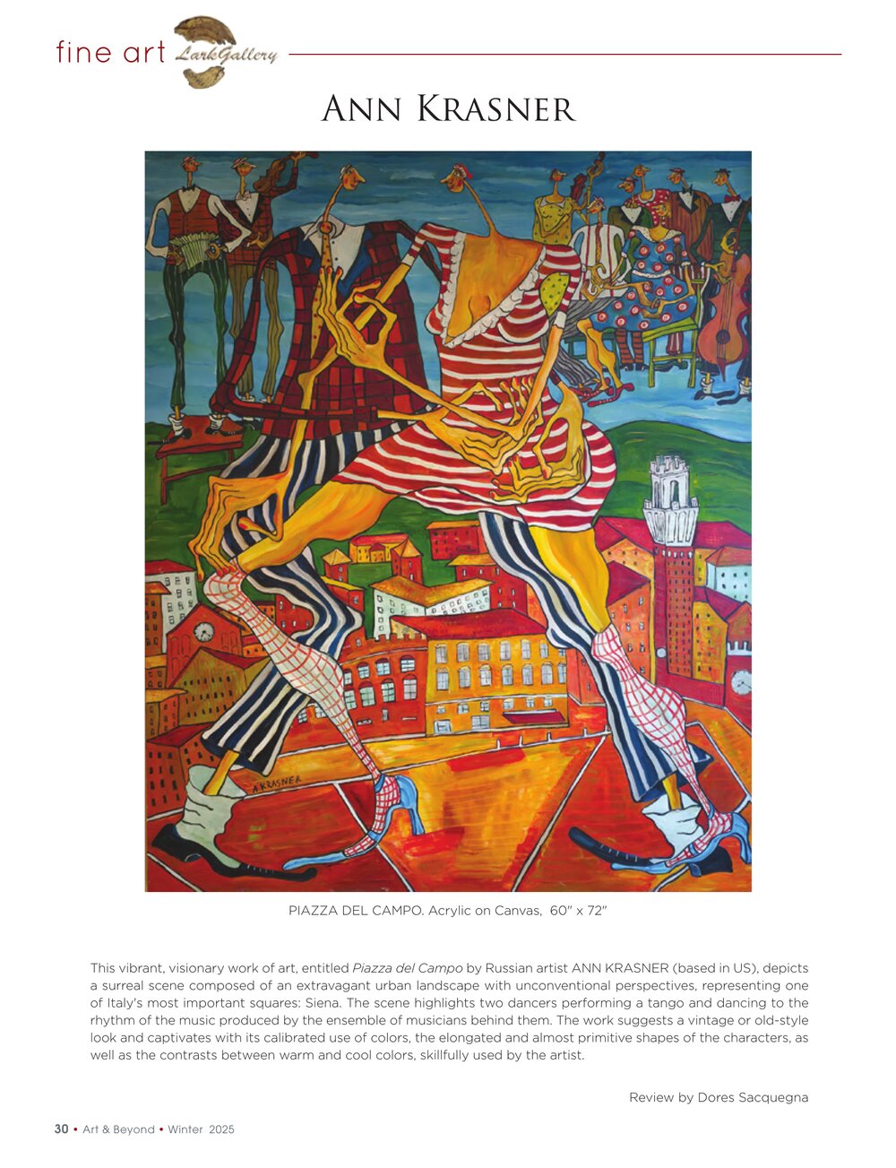 A LarkGallery artist featured in Art & Beyond Magazine